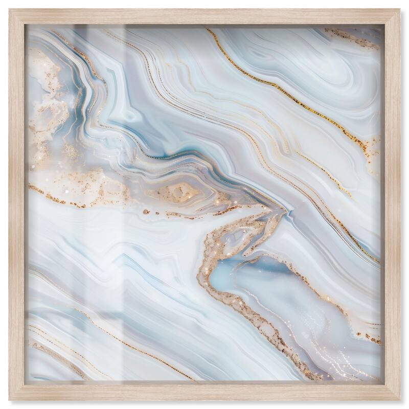 Icy Glitter Stone I Shadowbox by Art Remedy - Natural - 30" x 30"