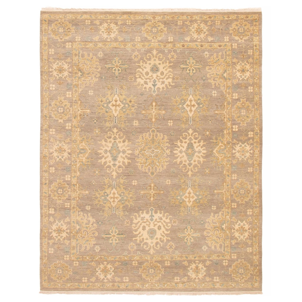 ECARPETGALLERY Hand-knotted Oushak Grey Wool Rug - 7'10 x 9'11