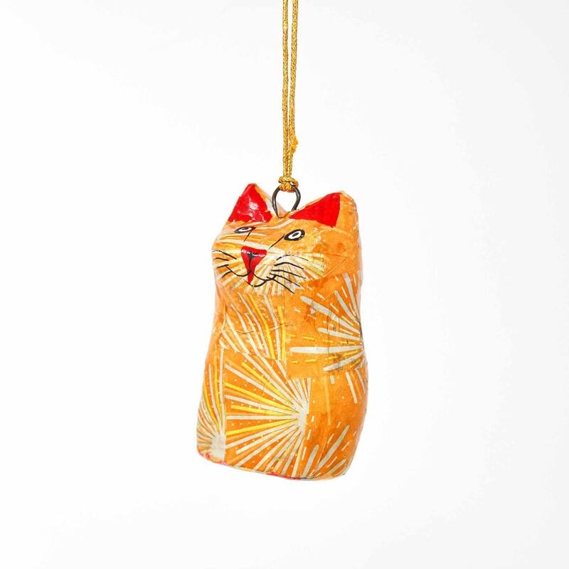 Recycled Paper Handpainted Animal Theme Ornaments, Set of 2 (India)