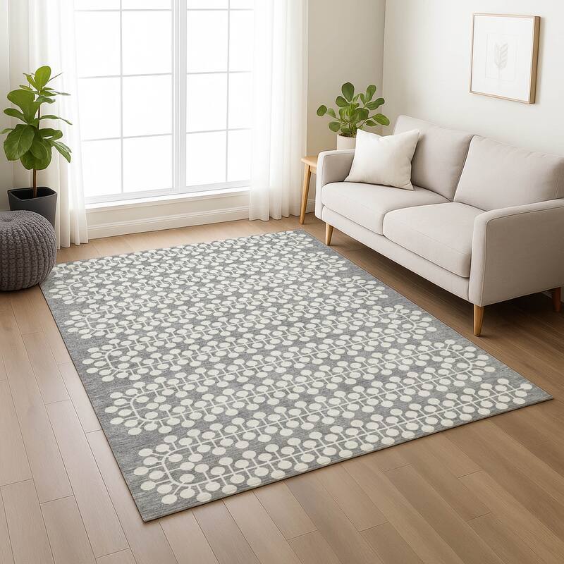 Machine Washable Indoor/ Outdoor Modern Ailey Chantille Rug