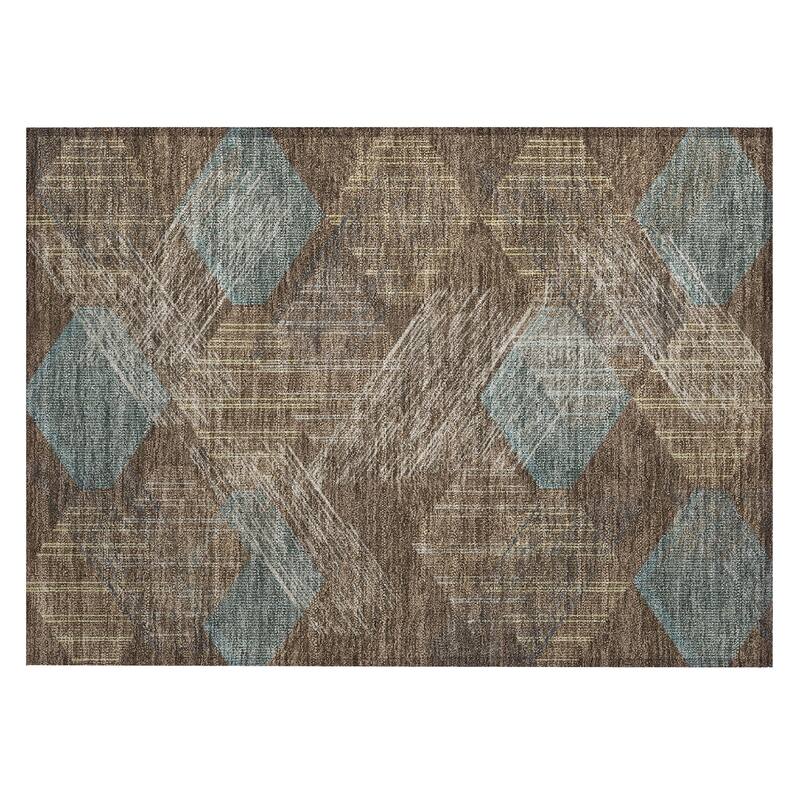 Machine Washable Indoor/ Outdoor Modern Hotchkiss Chantille Rug