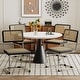 preview thumbnail 2 of 10, Dining Chairs Set of 2, Upholstered Natural Rattan Kitchen Chairs, Armless Accent Chair Side Chairs