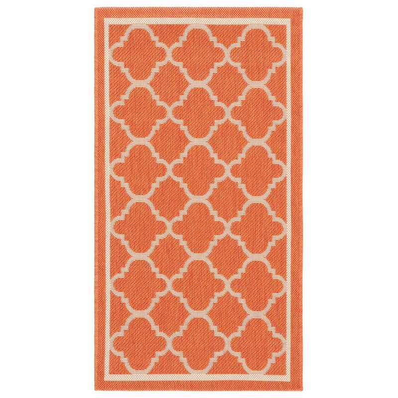 SAFAVIEH Courtyard Kristelle Indoor/ Outdoor Waterproof Patio Backyard Rug - 2' x 3'7" - Terracotta/Bone