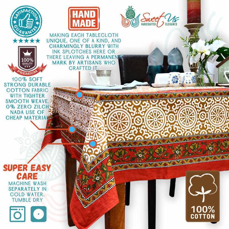 Cotton Floral Tablecloth for Rectangle Tables