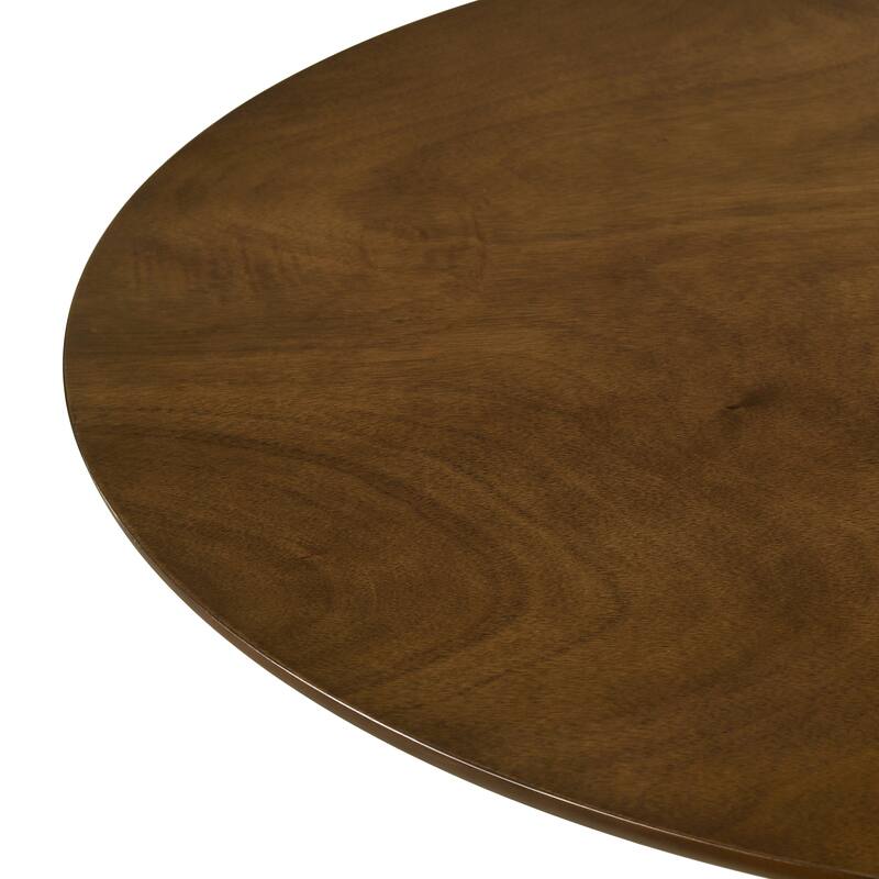 Roundhill Furniture Arnott 5-Piece Round Dining Set, Walnut Finish