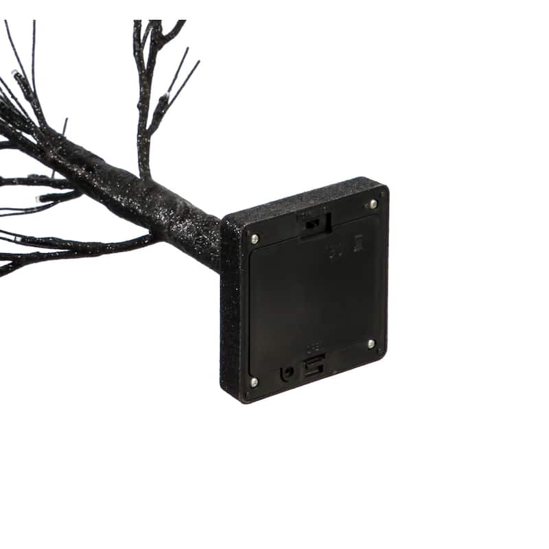 19" High LED Halloween Glittered Tree