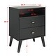 preview thumbnail 32 of 46, Milo Mid-century Modern 2-drawer Open-shelf Tall Nightstand