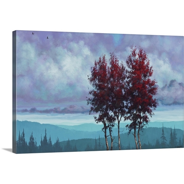"Two Red Trees" Canvas Wall Art