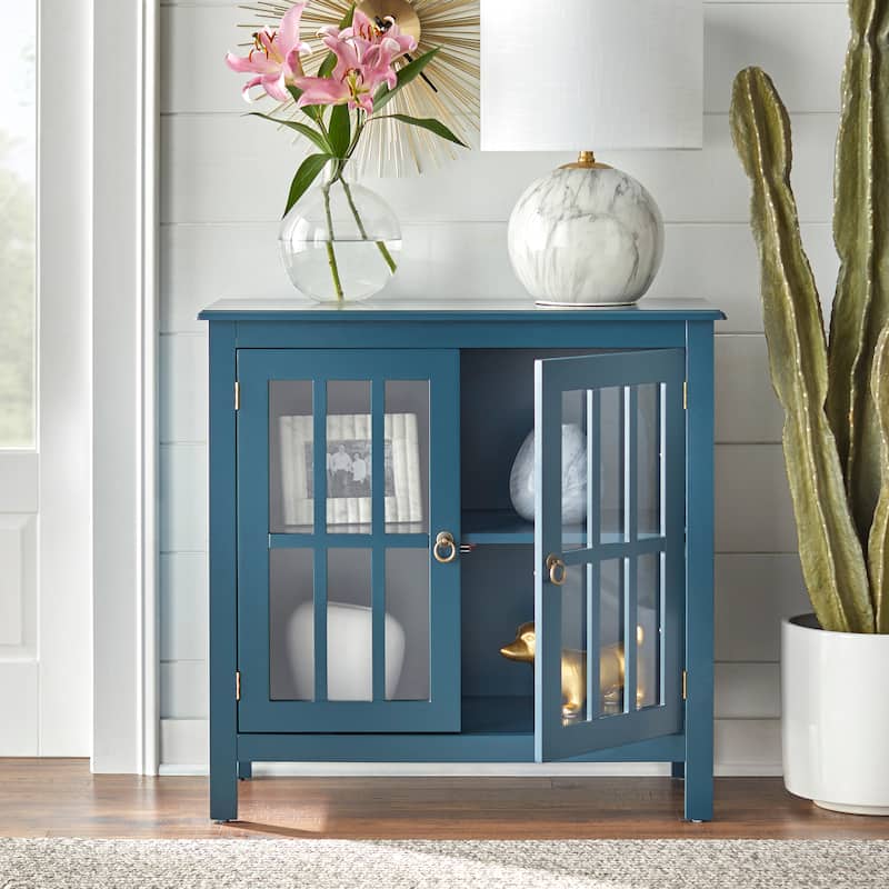 Simple Living Portland 2-Door Glass Cabinet