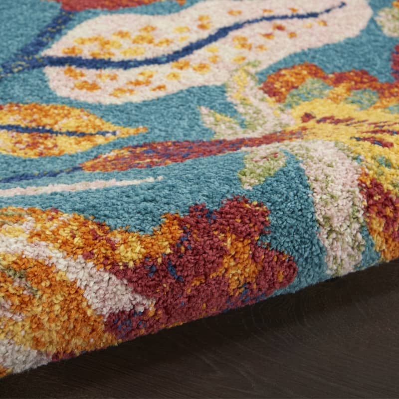 Hoha Power Loomed Floral Traditional Low Pile Area Rug By HomeRoots - 144' X '108' X '0.25