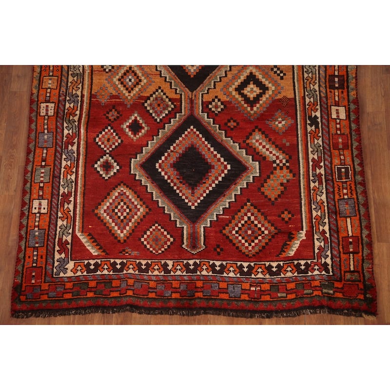 Hand Knotted Oriental 100% Wool Carpet Traditional Tribal Red Lori Area Rug - 8' 11'' X 5' 3''