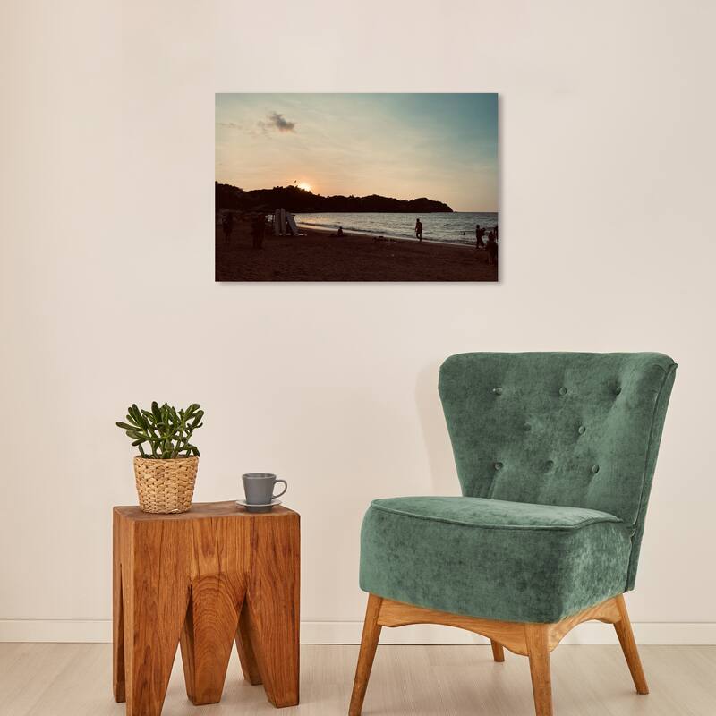 Wynwood Studio Canvas Nautical and Coastal Beach at Sundown Blue and Light Blue Nautical & Coastal Wall Art Canvas Print - 16 x 24