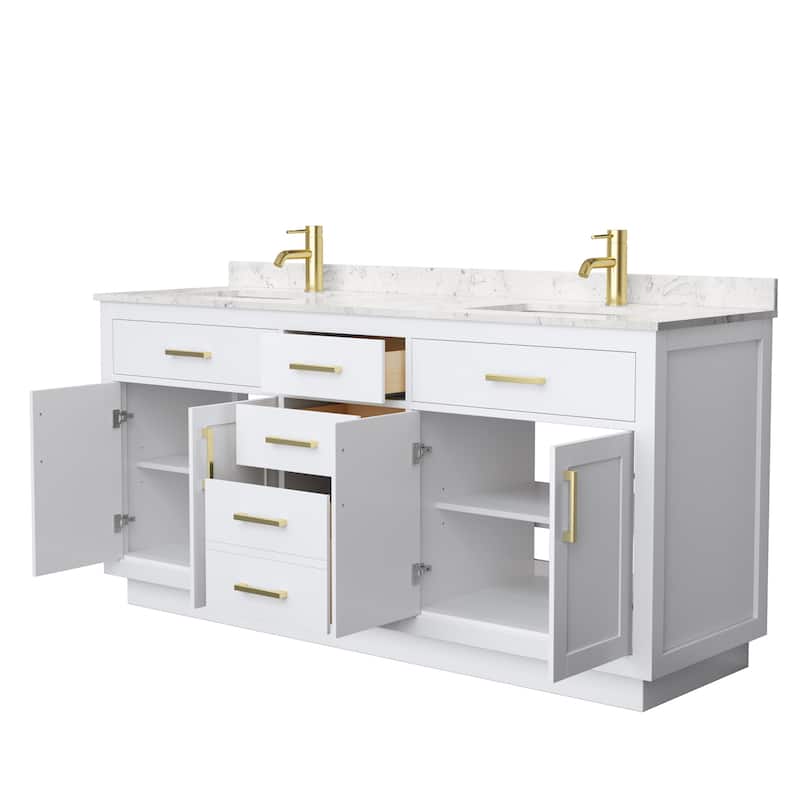 Beckett TK 72-inch Double Vanity, Cultured Marble Top