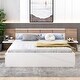 preview thumbnail 3 of 24, Modern Simple Queen Size Platform Bed with Shelves, USB Ports and Sockets Multi-Functional Bed Frame for Kids Teens Adults