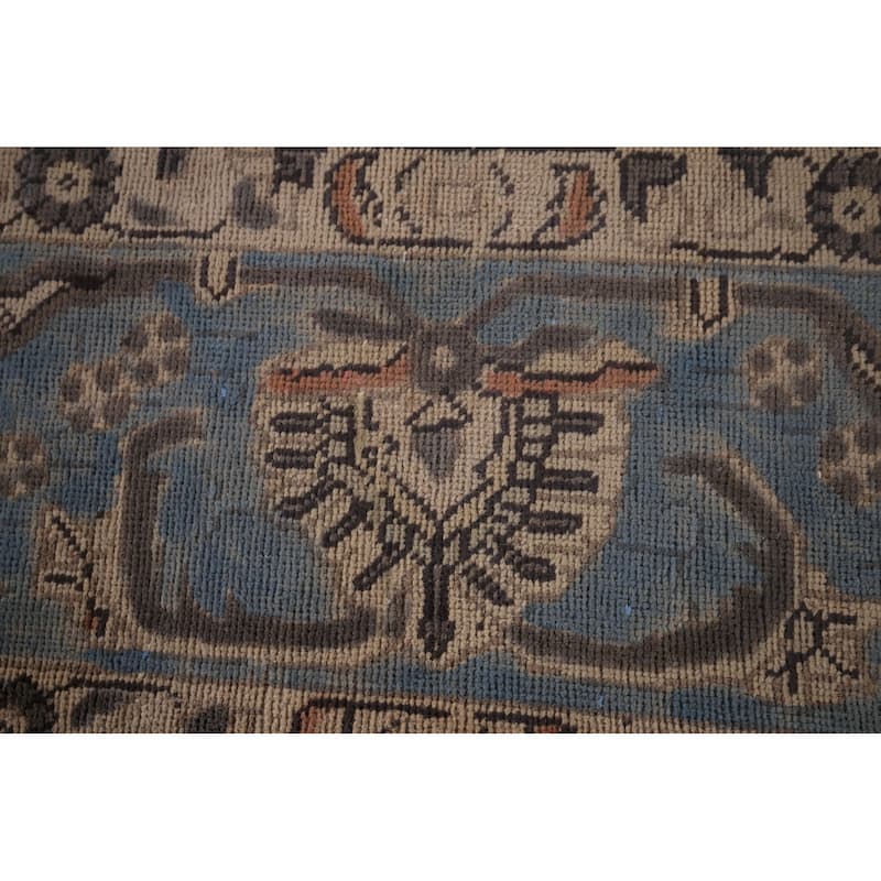 Blue Tabriz Persian Vintage Area Rug Handmade Wool Carpet - 6'11"x 10'9"
