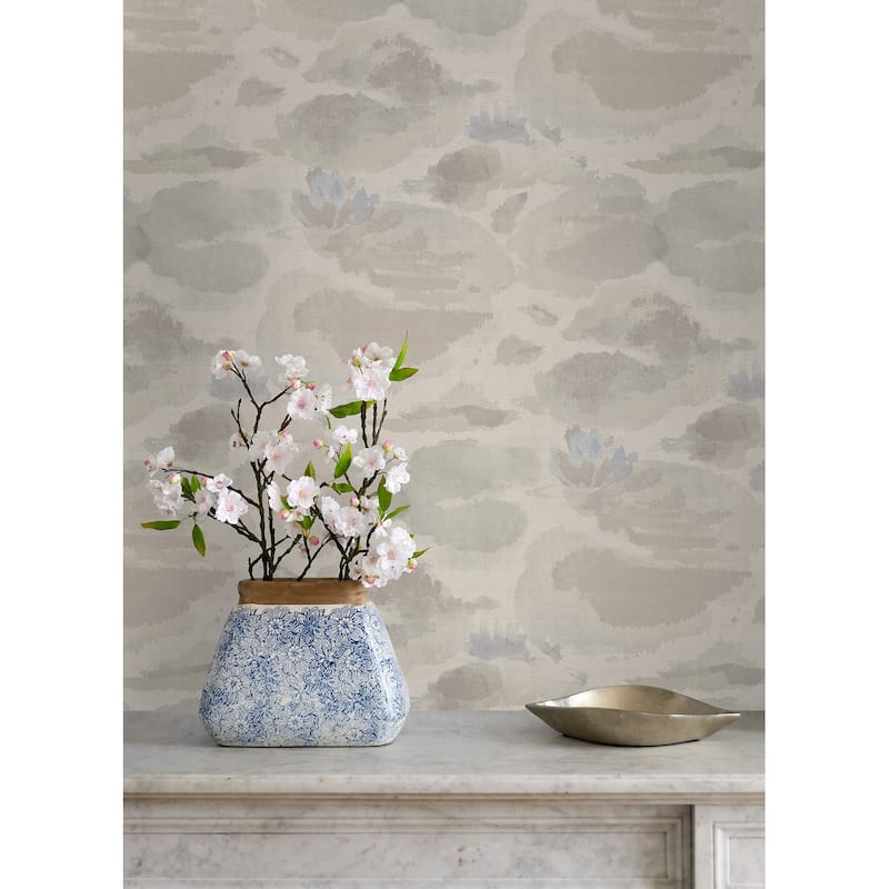 NuWallpaper Water Lily Cream Peel and Stick Wallpaper