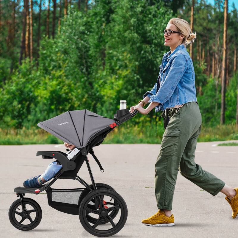 Babyjoy Jogging Stroller Foldable Jogger with Adjustable Canopy - See Details