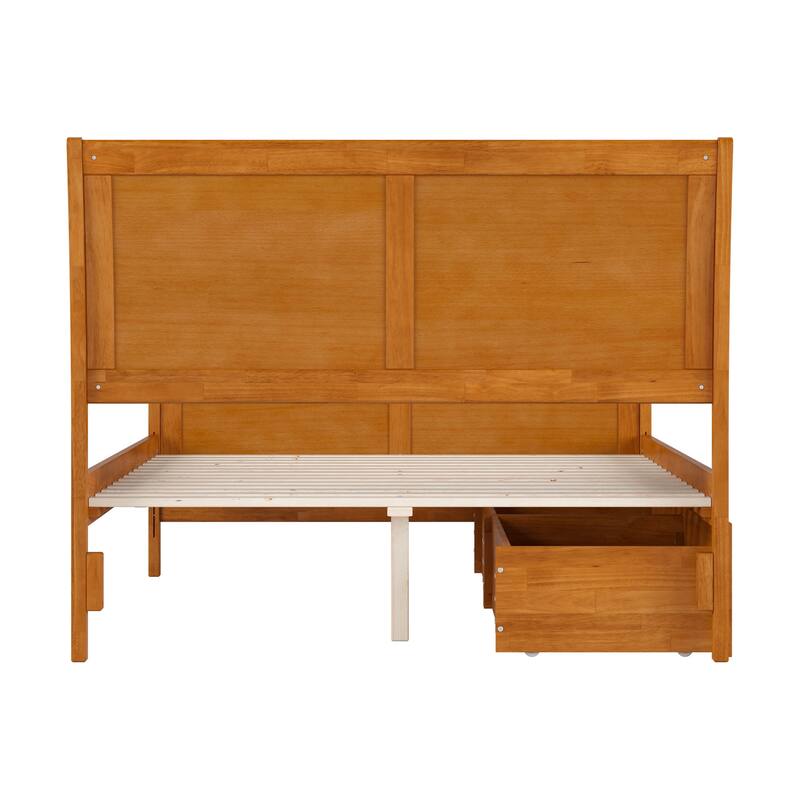 AFI Portland Solid Wood Platform Bed with Matching Footboard and Storage Drawers