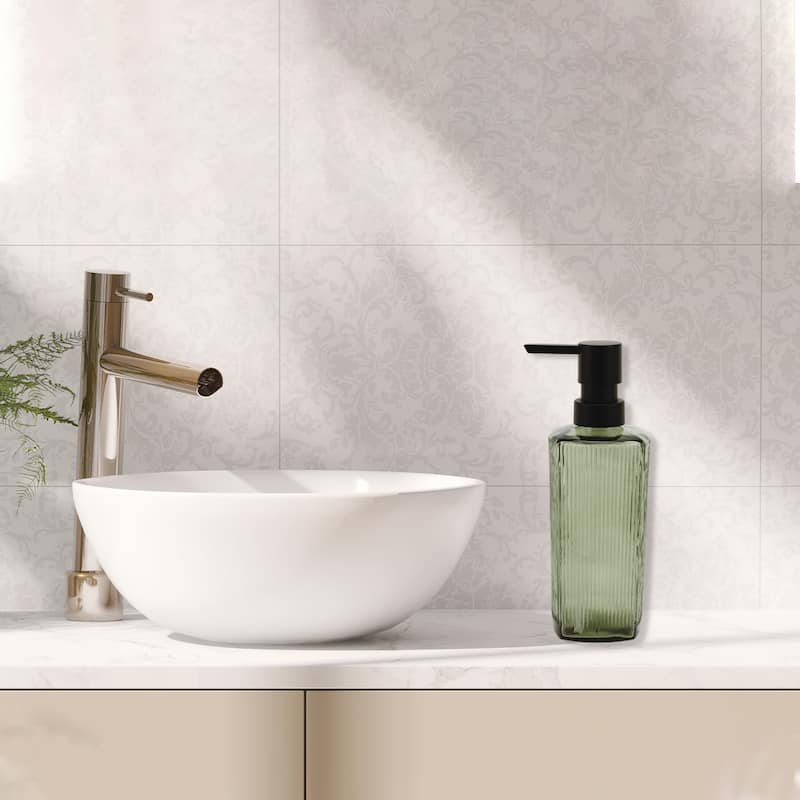 Vertical Lines Classic Soap Pump Dispenser for Hotels 350ml 1 Pcs - Black Green