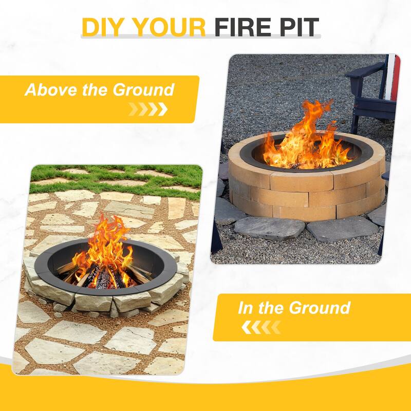 Aoodor 36 Inch Metal Fire Pit Ring - 36"