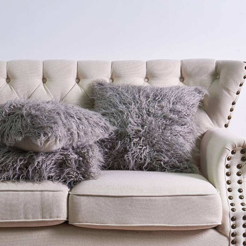 Mongolian FauxFur Throw with Pillow Shell Combo Set