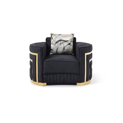 Soledad Black Polyester Accent Chair