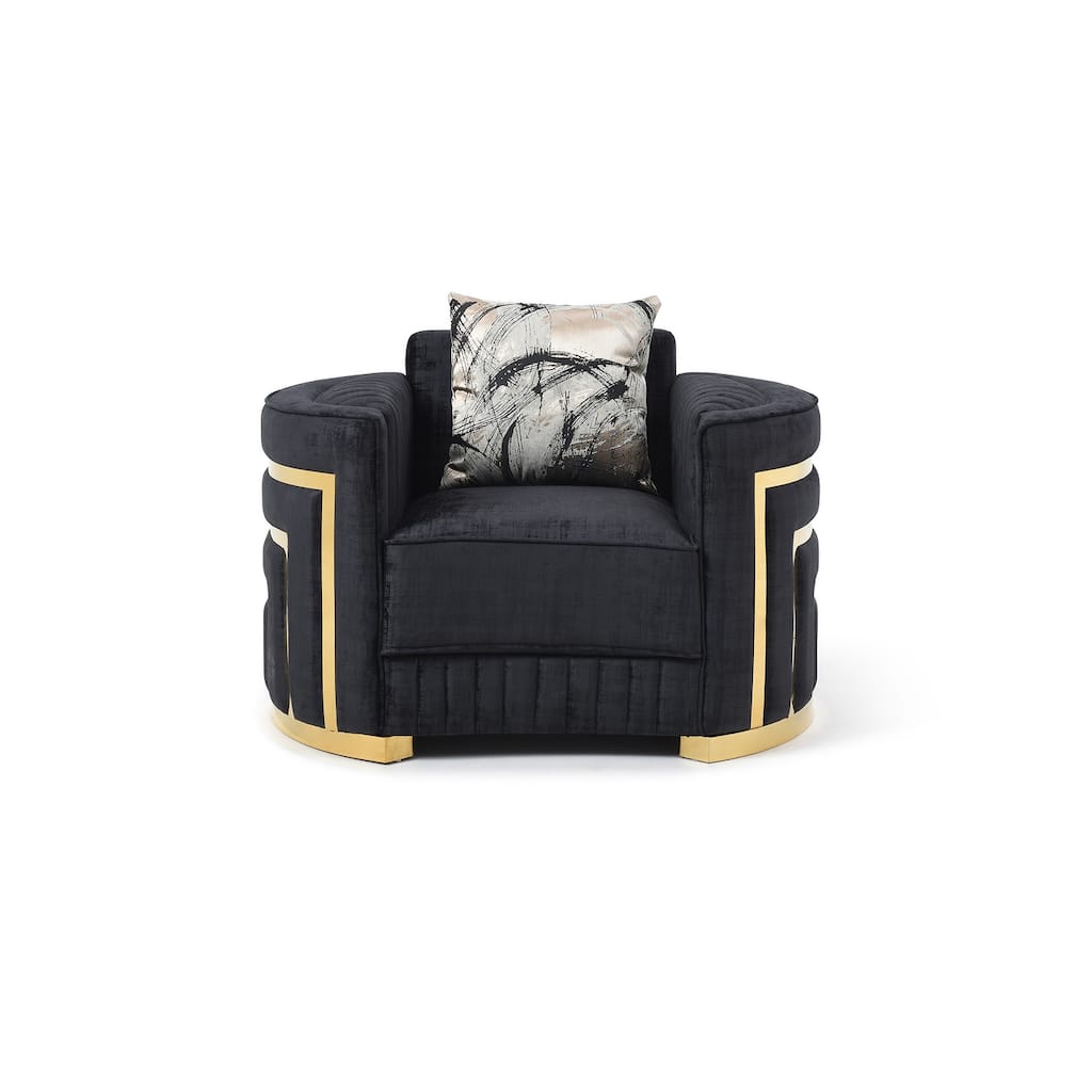Soledad Black Polyester Accent Chair