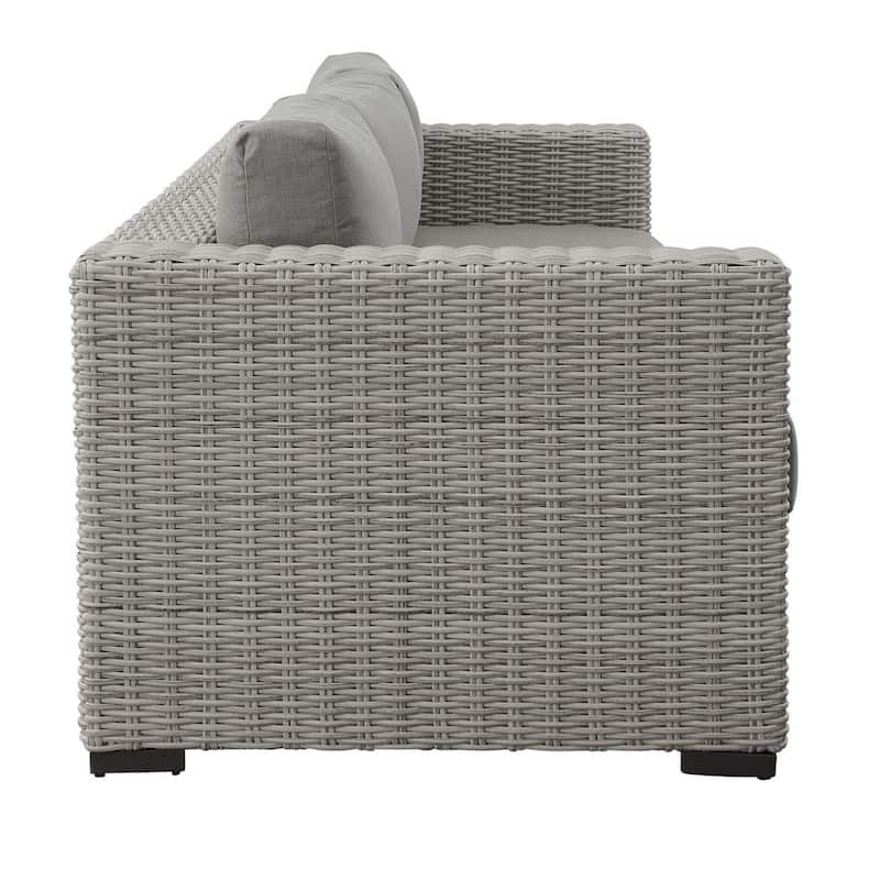 Bogra Rattan Outdoor Wicker Sofa, Gray