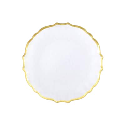 viva by VIETRI Baroque Glass White Salad Plate
