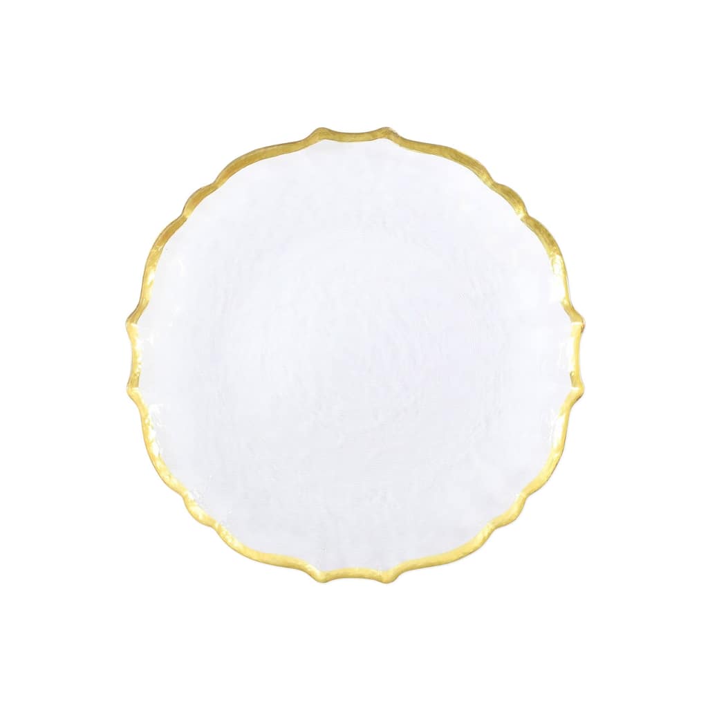 viva by VIETRI Baroque Glass White Salad Plate