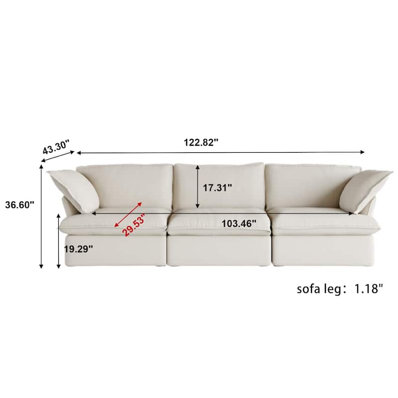 Velvet Sectional Sofa Modern Upholstered Couch Sofa for Living Room
