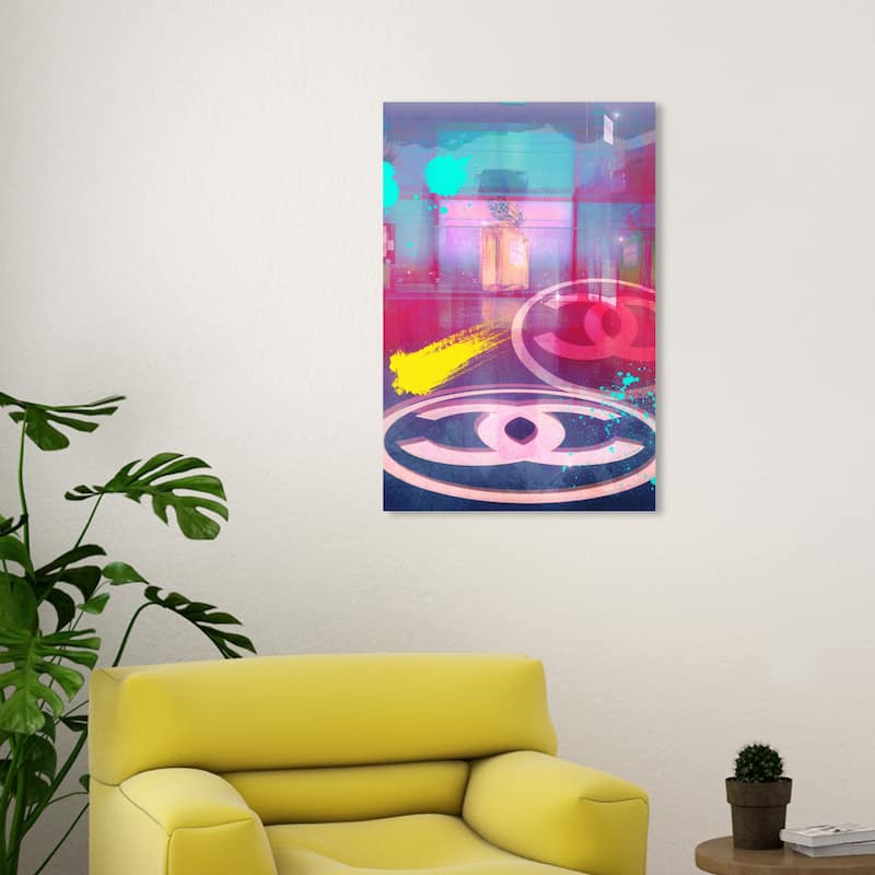 Wynwood Studio Canvas Fashion and Glam My Ginza Office Pink and Cyan Glam Wall Art Canvas Print - 30 x 20