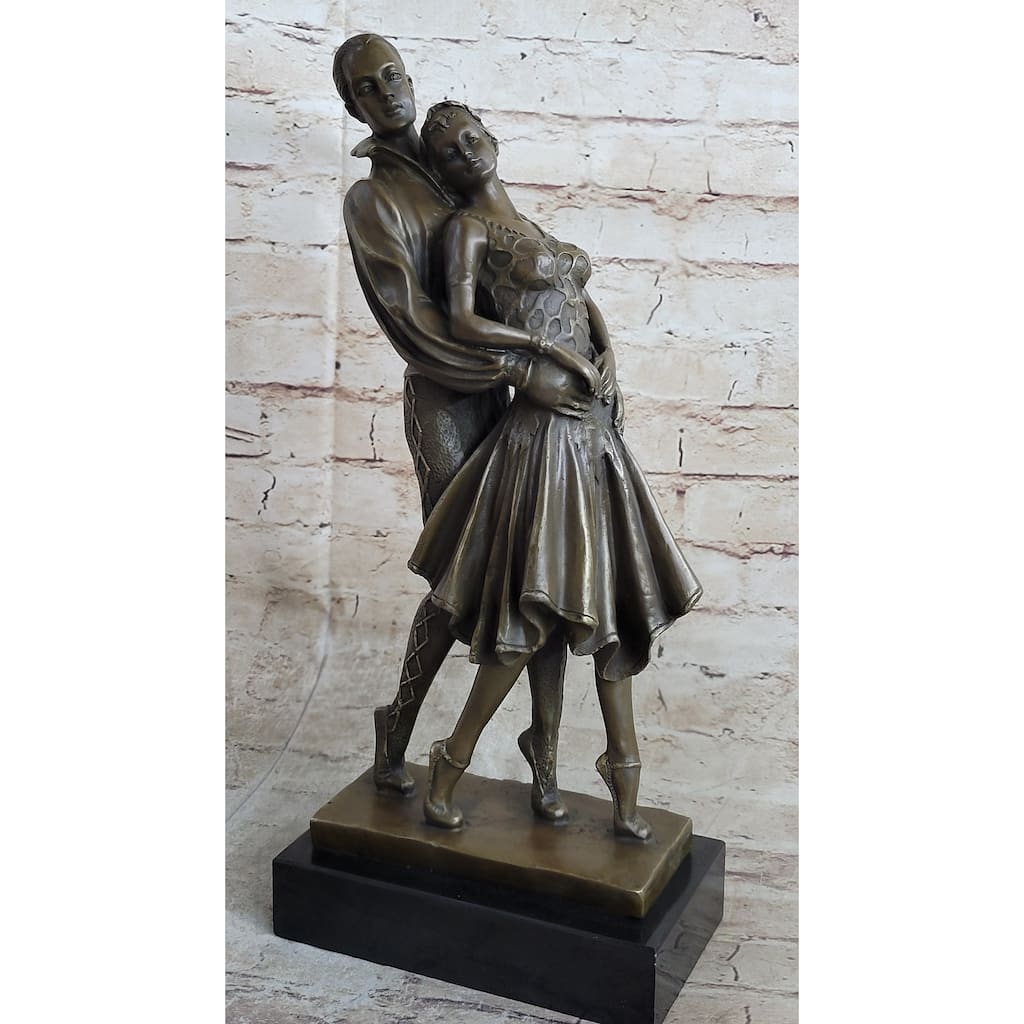 Pair Of Professional Dancer Duo Ballroom Dancers Competition Bronze Sculpture