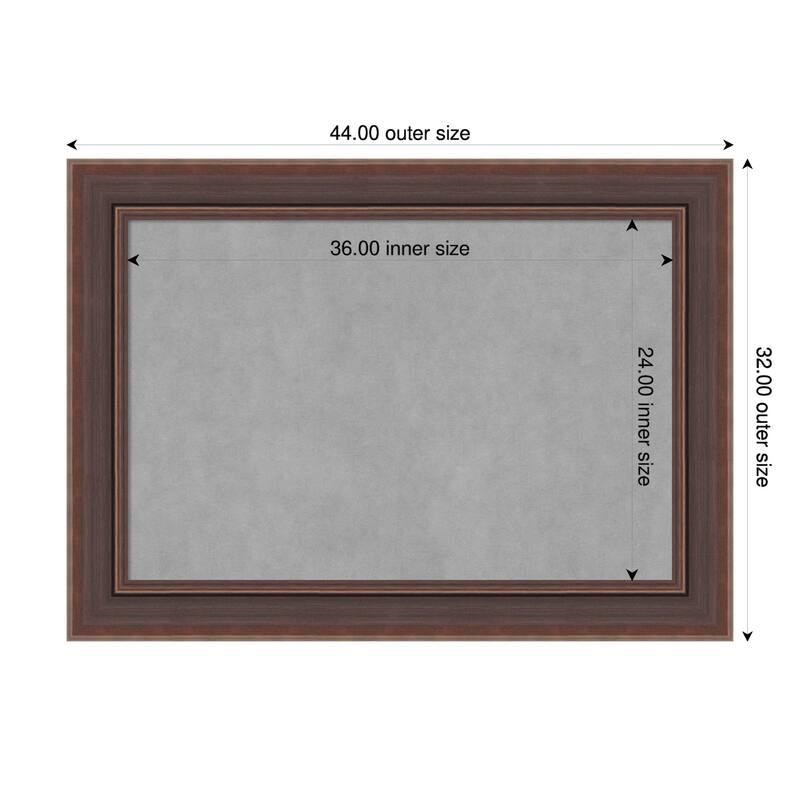 Amanti Art Moab Brown Bronze Framed Magnetic Board - 44 x 32 in
