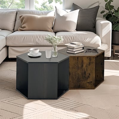 23.62" Hexagonal Coffee Table Side Table Nightstand