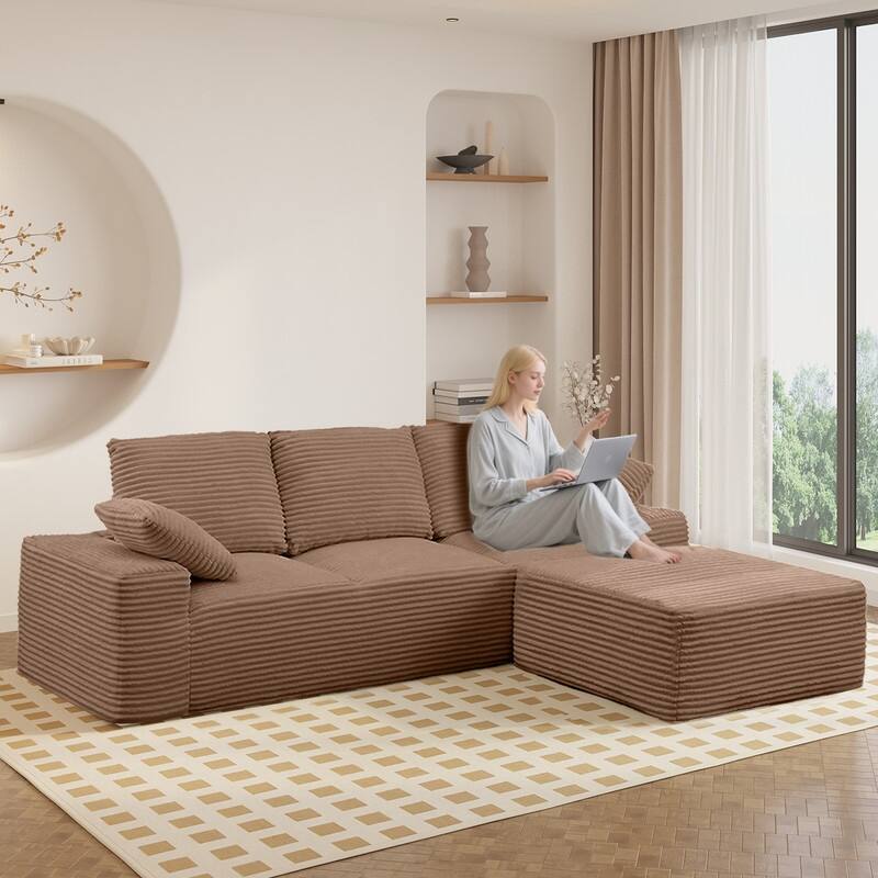 103.5" Cloud Sectional Couch with L-Shape Chaise,Modern Modular Sofa with Deep Seat, No Assembly Required