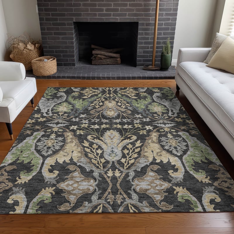Machine Washable Indoor/ Outdoor Traditional Craftsman Chantille Rug