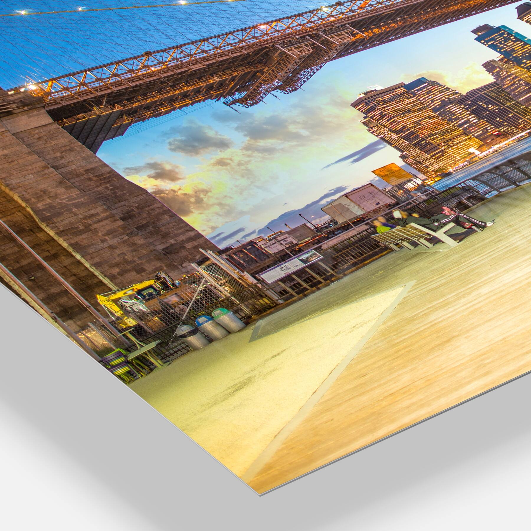 Designart 'Bridge Park Brooklyn' Cityscape Photography Metal Wall Art