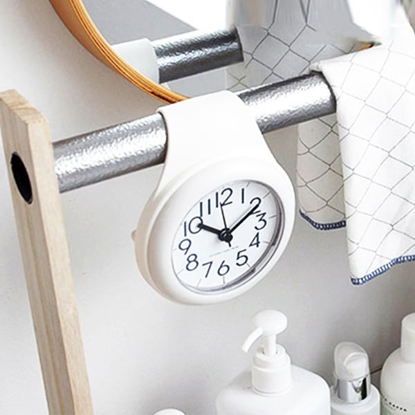 Kitchen Bathroom Waterproof Wall Clock Silent Creative Shower Clocks with Sucker 