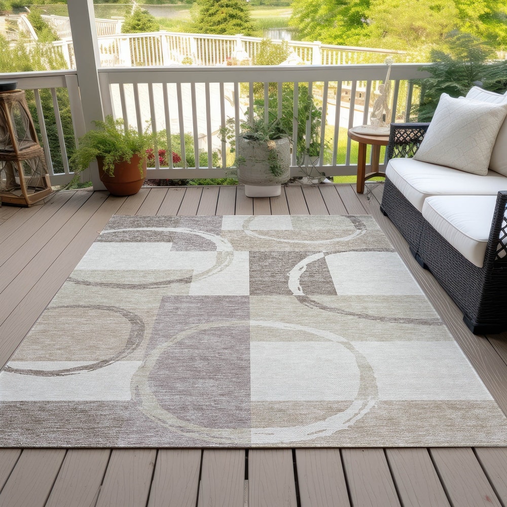 Machine Washable Indoor/ Outdoor Contemporary Chantille Rug