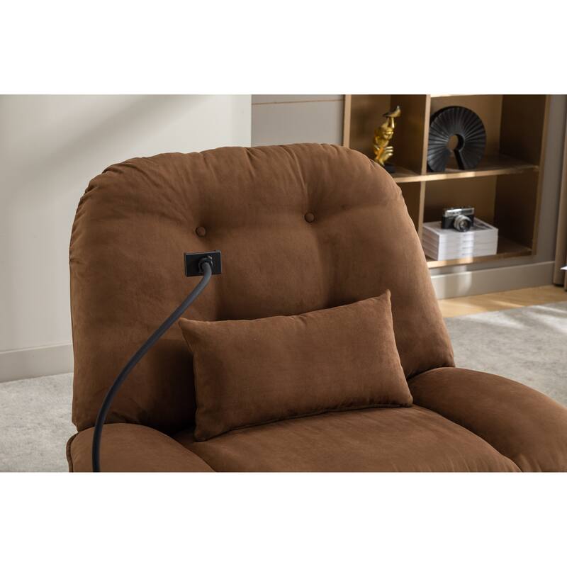 Power Recliner Swivel Chair With USB Charger