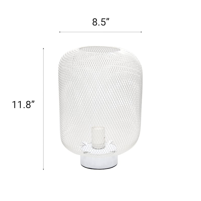 Metal Mesh Cylinder Table Lamp with On/Off Switch - 8.50 x 8.50 x 11.80 in. (L x W x H)