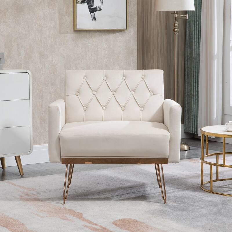 Modern Velvet Single Reading Chairs with Arm Set of 2