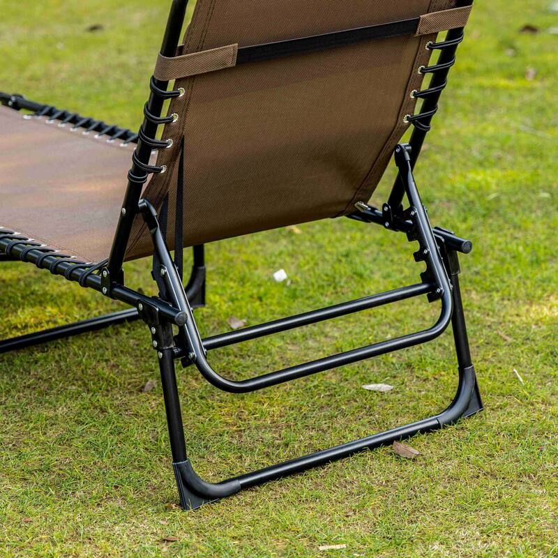 Reclining Chaise Lounge Chair, Portable Sun Lounger, Folding Camping Cot