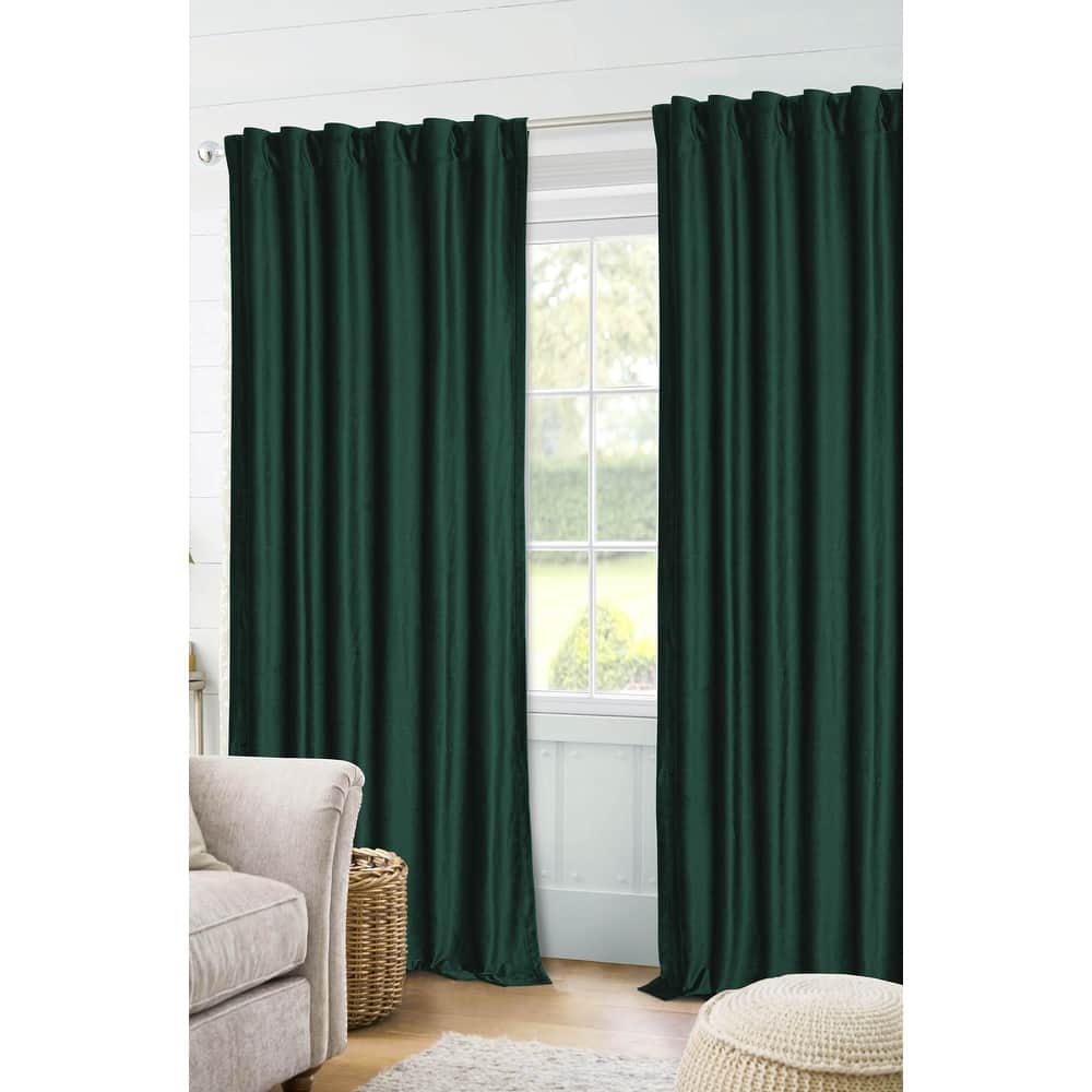 Luxury Velvet Room Darkening Window Curtains - Solid Colors, 2 Panels