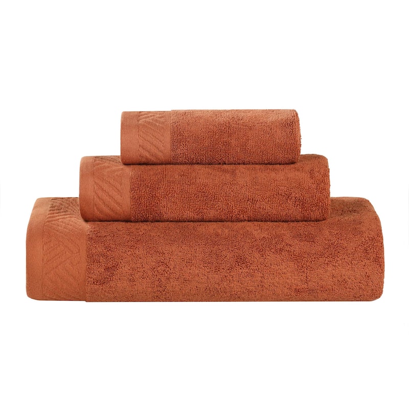 Superior Basketweave Egyptian Cotton Solid 3 Piece Assorted Towel Set