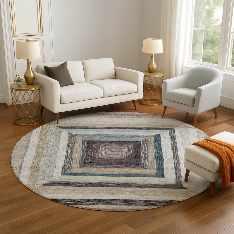Premium Washable Super Soft Modern Dimensions Mayfield Rug - Beige - 8' x 8'