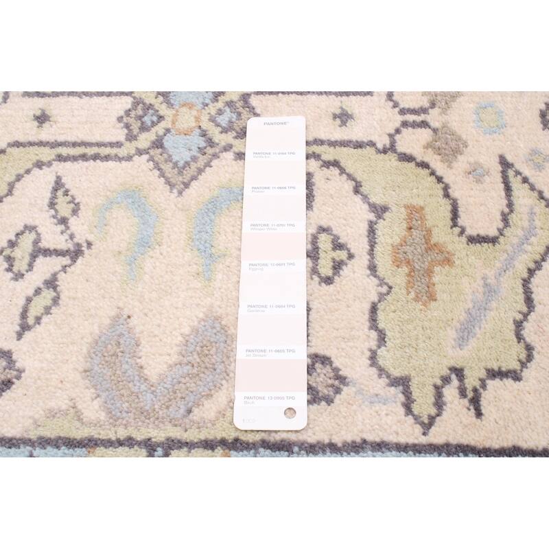 ECARPETGALLERY Hand-knotted Royal Oushak Cream Wool Rug - 2'7 x 7'10