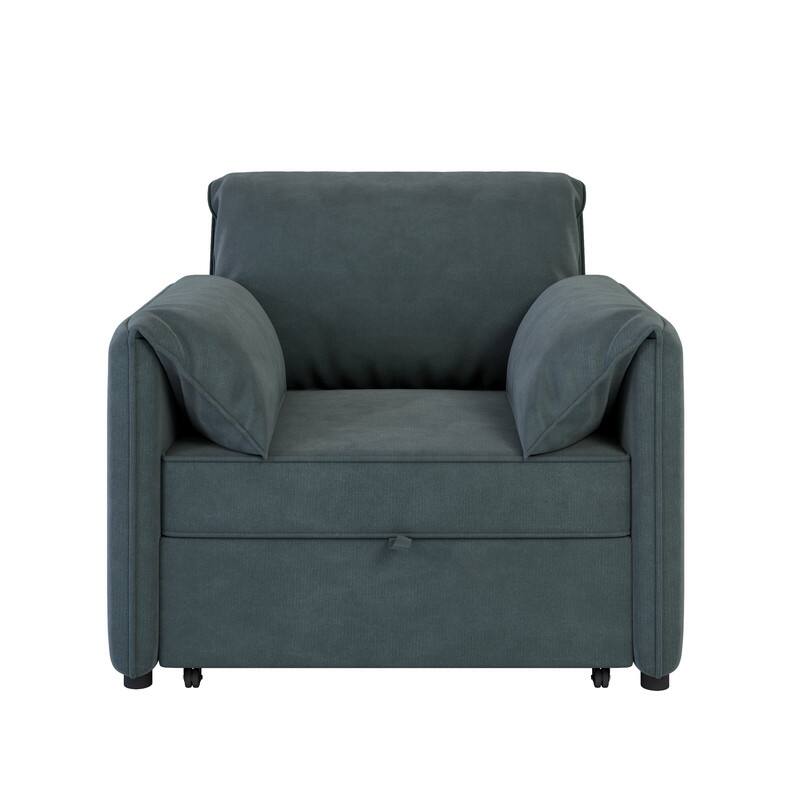 38.5" Convertible Folding Sofa Bed, 3-in-1 Convertible Sleeper Chair, Adjustable Backrest