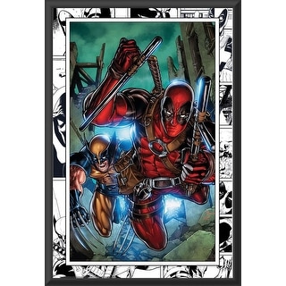 Deadpool & Wolverine Regular Framed Art Poster - Paper Print - Black Wood Frame with Plexi Glass